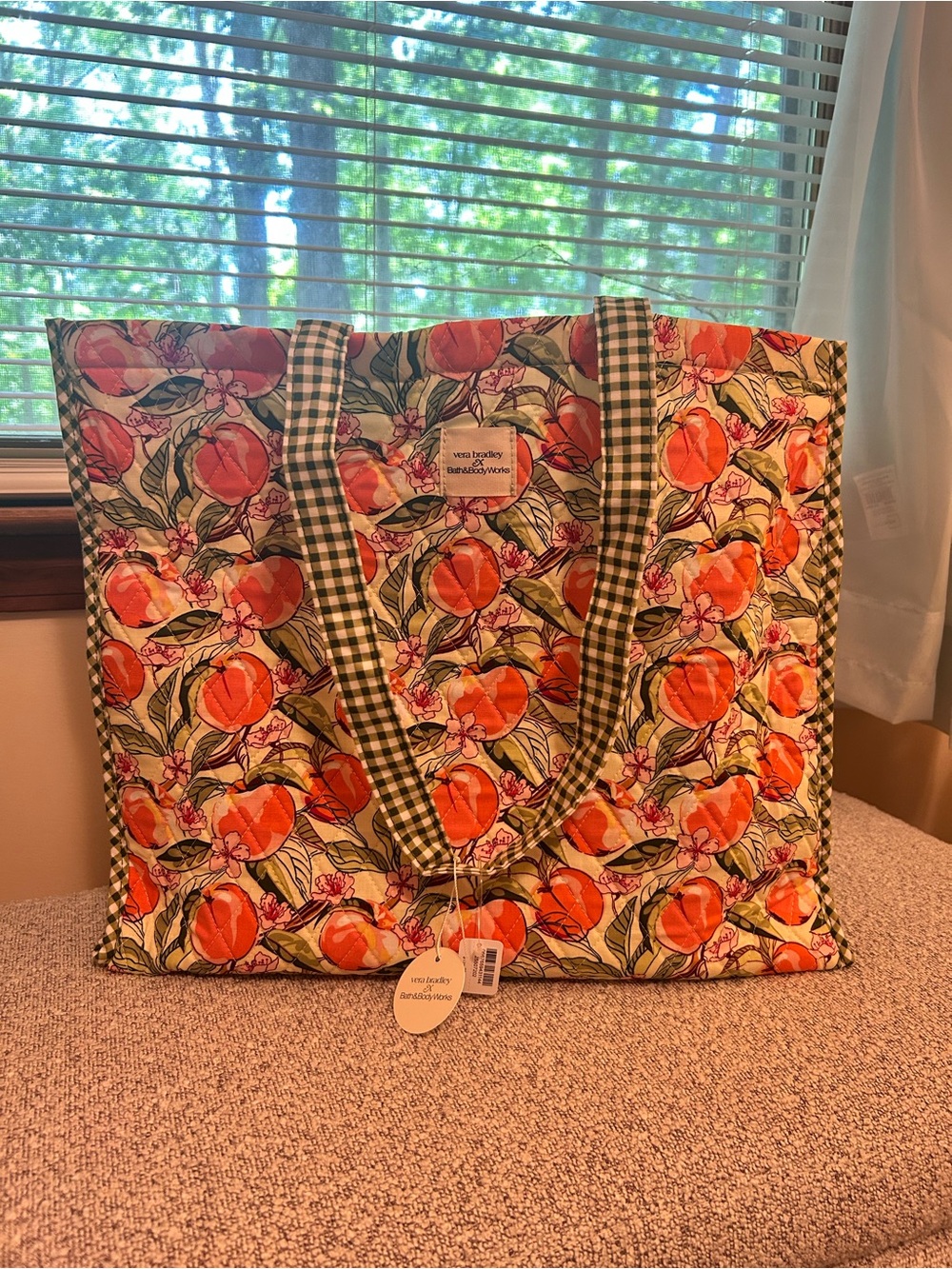 Vera Bradley x Bath & Body Works Peach Floral Quilted Tote Bag NWT 🍑